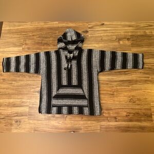 Southern Exposure Black and Gray Striped Baja Jacket